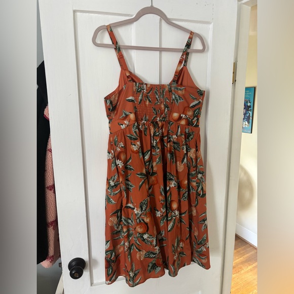 Torrid Retro Chic Orange Fruit Print Tie-Front Skater Pinup Vintage Dress - Picture 10 of 10